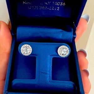 Aquamarine Diamond Gold Earrings